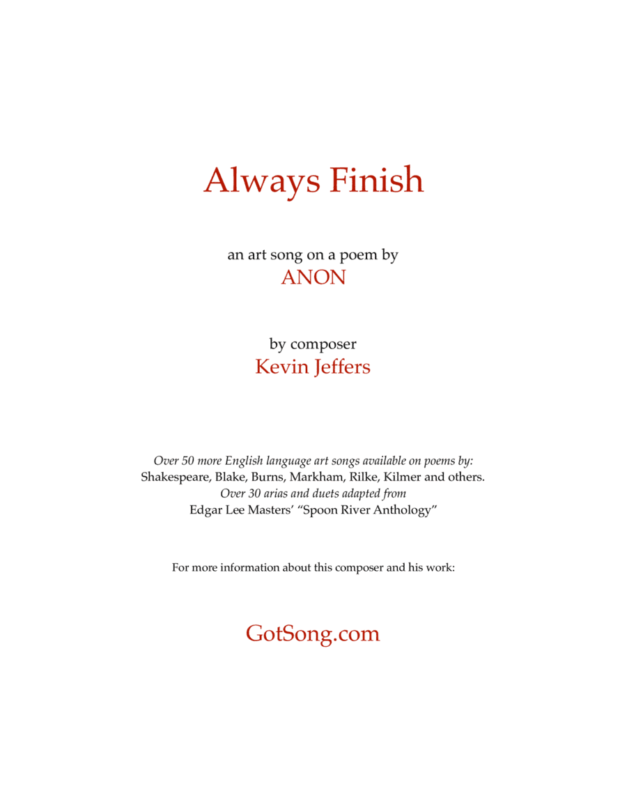 Always Finish