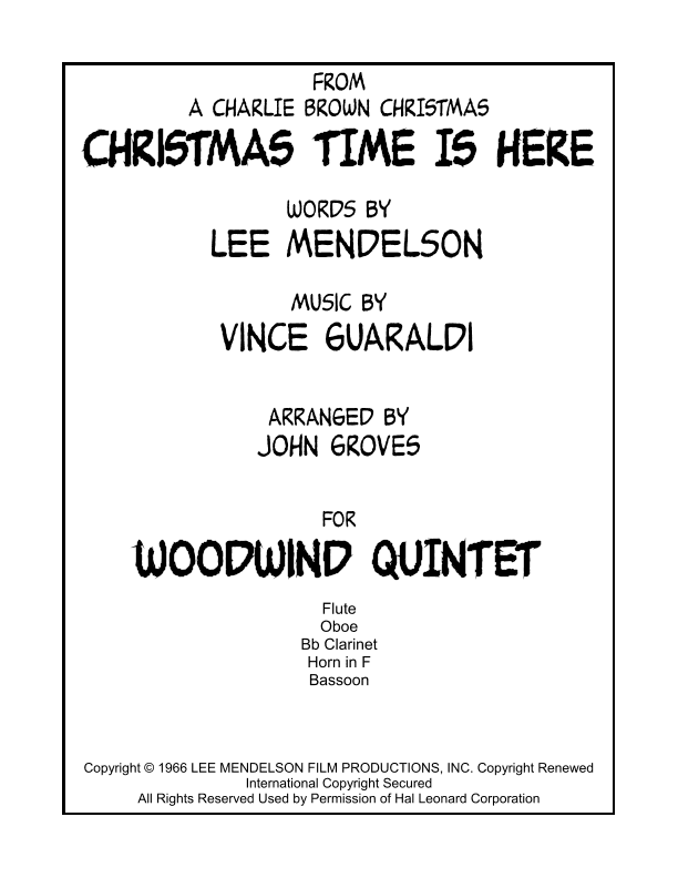 Christmas Time Is Here (arr. John Groves)