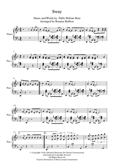 Sway (Quien Sera) (arr. Roxana Belibou)