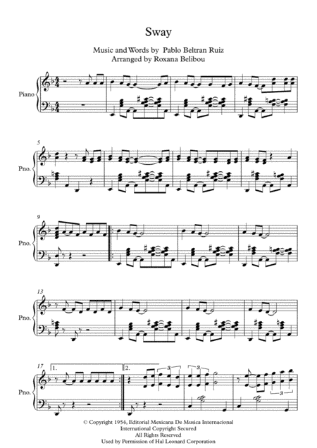 Sway (Quien Sera) (arr. Roxana Belibou)