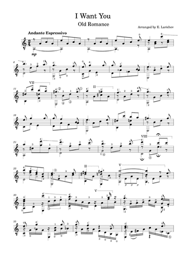I Want You (arr. E. Larichev)