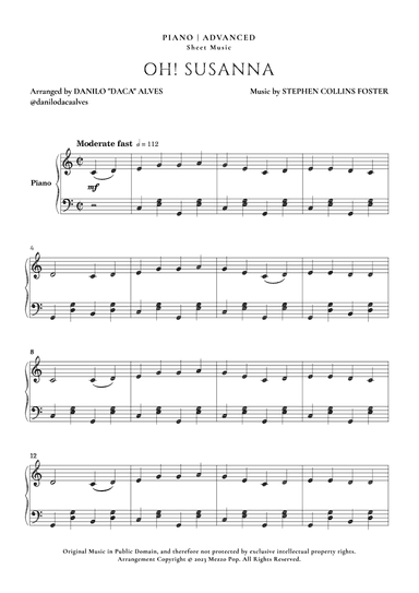 Oh! Susanna (arr. Danilo "Daca" Alves)