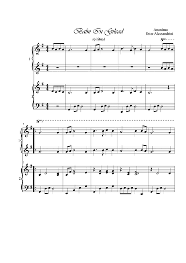 Balm in Gilead. Piano 4 hands (arr. Ester Alessandrini)