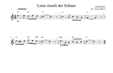 Christmas Carols for Alto Recorder: Leise rieselt der Schnee (arr. Javier Marcó)