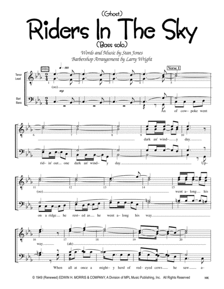 (ghost) Riders In The Sky (a Cowboy Legend) (arr. Larry Wright)