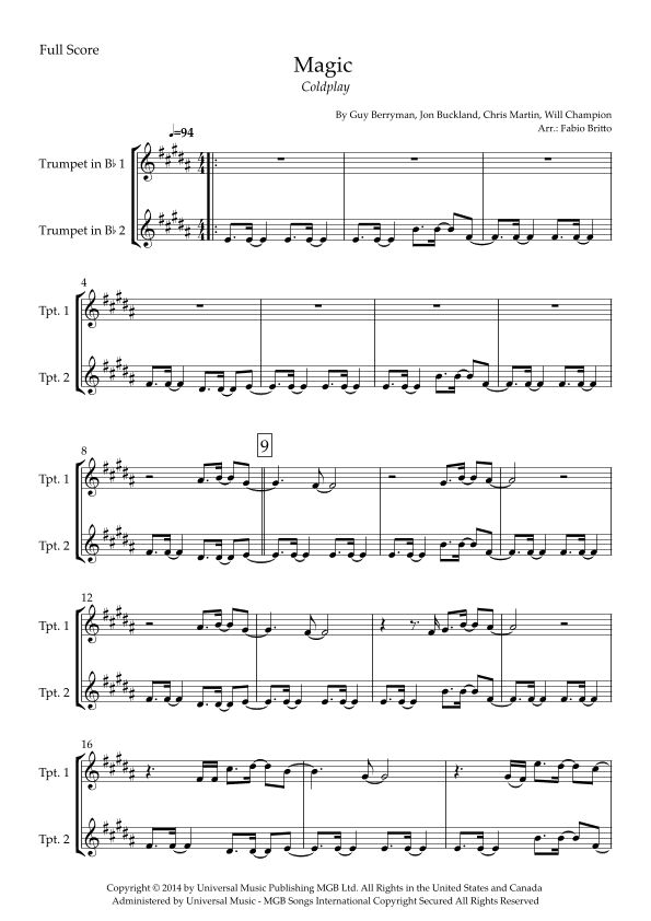 Magic (arr. Fabio Britto)