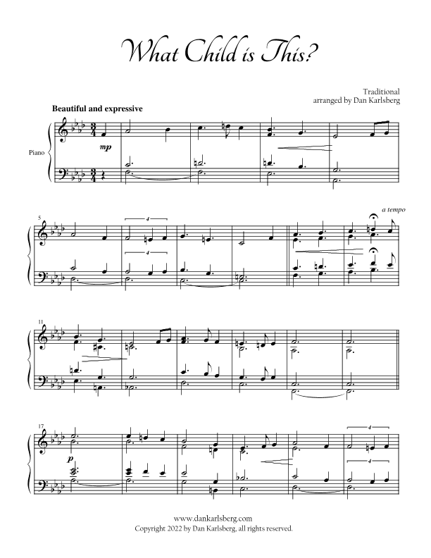 What Child Is This (Greensleeves) (arr. Daniel H. Karlsberg)