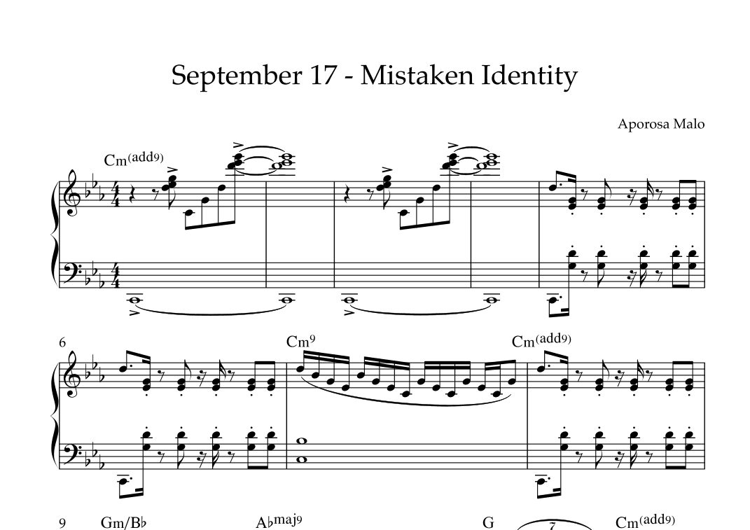 September 17 - Mistaken Identity