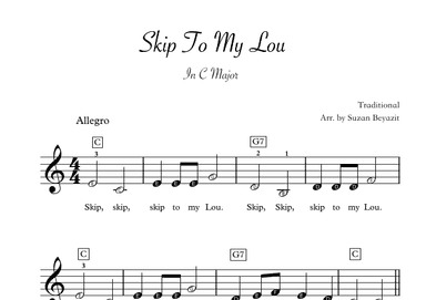 Skip To My Lou  (With Note Names) (arr. Suzan Beyazit)