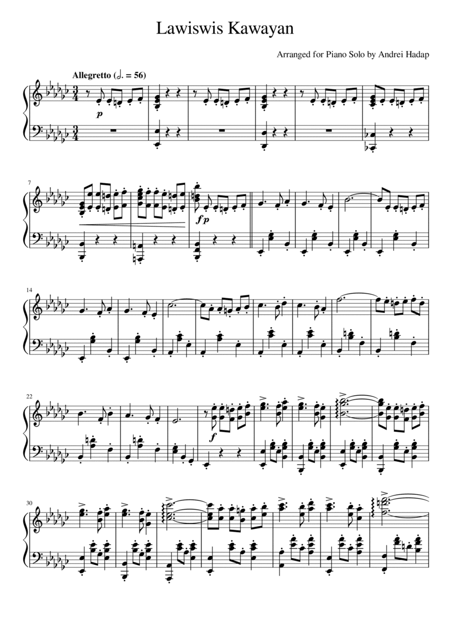 Filipino Folksong - Lawiswis Kawayan (arr. Andrei Hadap)