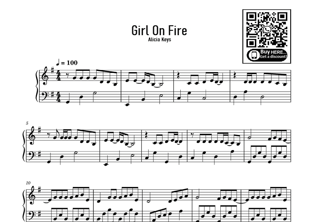 Girl On Fire (main Version) (arr. eduardo)