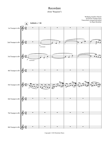 Recordare (from "Requiem") (F) (Trumpet Octet) (arr. Regis Bookshar)