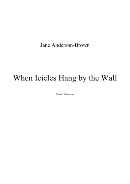 When Icicles Hang By the Wall SAB