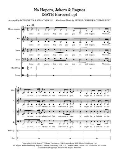 No Hopers, Jokers & Rogues (arr. Don Staffin and Anna Tabbush)