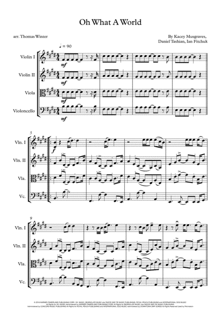Oh, What A World (arr. Thomas Winter)