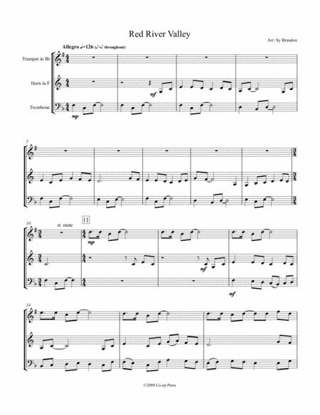 Red River Valley for Brass Trio (arr. Sy Brandon)