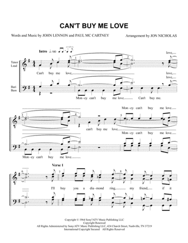 Can't Buy Me Love (arr. Jon Nicholas)