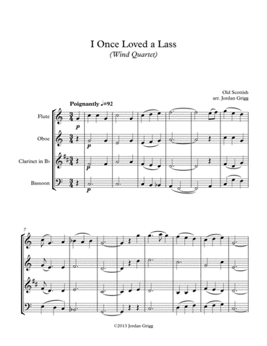 I Once Loved a Lass (Wind Quartet) (arr. Jordan Grigg)