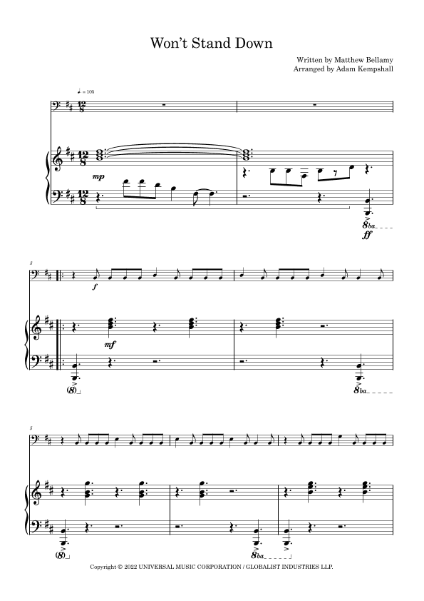 Won't Stand Down (arr. Adam Kempshall)