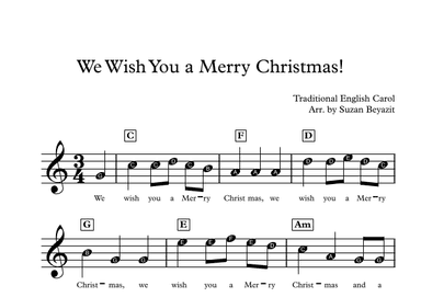 We Wish You a Merry Christmas! (with Big Notes) (arr. Suzan Beyazit)