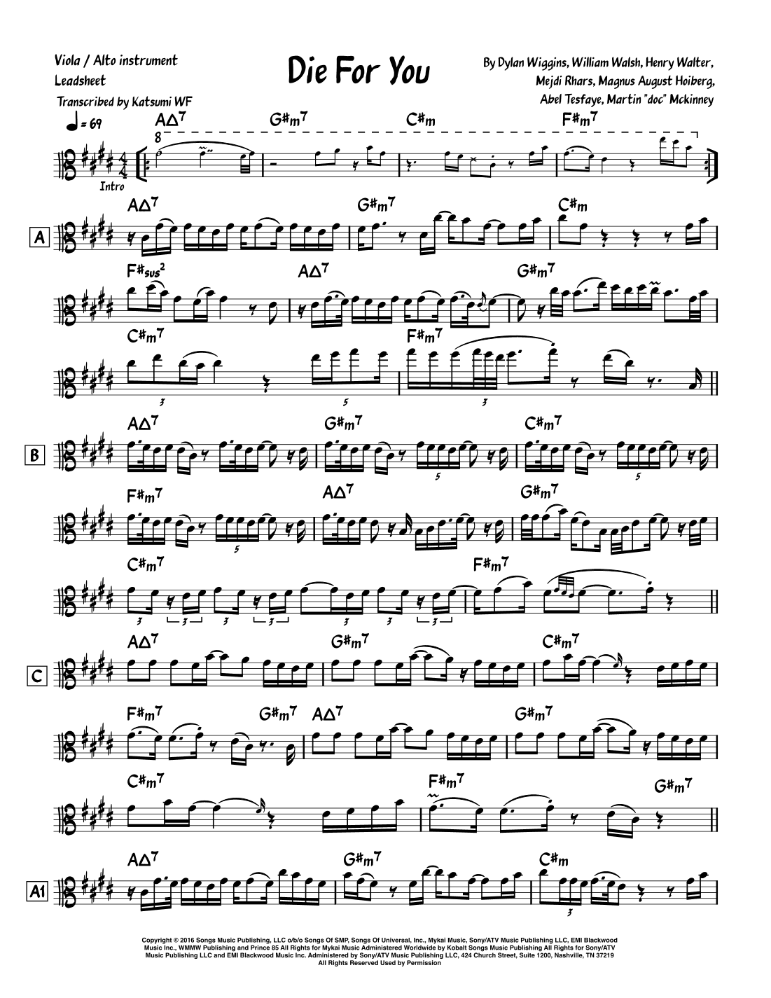Die For You (arr. Katsumi WF)