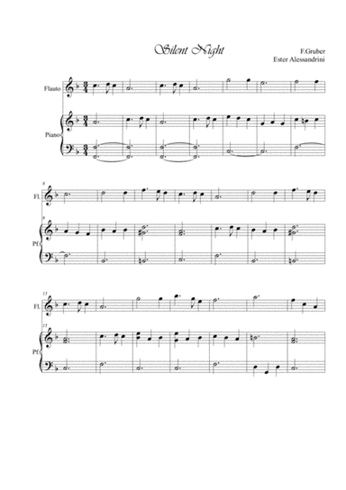 Silent night easy. Flute and piano (arr. Ester Alessandrini)