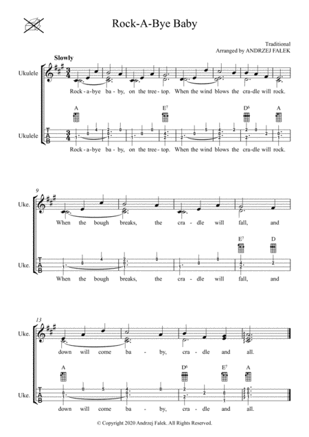 Rock-A-Bye Baby (arr. Andrzej Falek)
