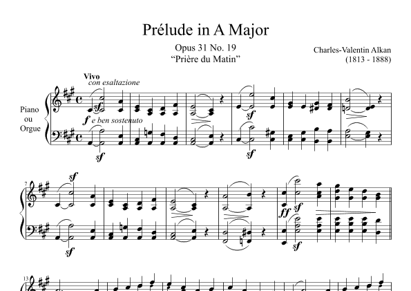 Prelude Opus 31 No. 19 in A Major (arr. Zachary Corbett)