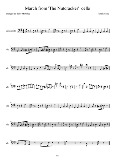 March from "The Nutcracker" cello part (arr. Julie McGhee)