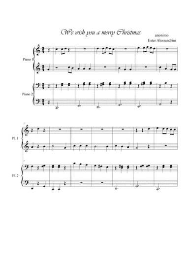 We wish you a merry Christmas easy. 4 hands (arr. Ester Alessandrini)