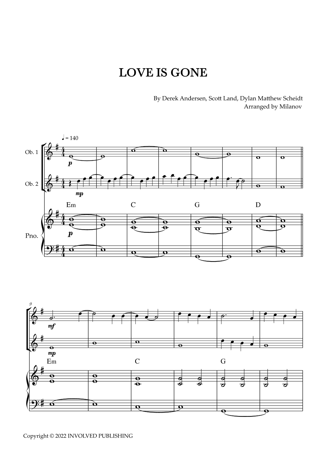 Love Is Gone (arr. Milanov)