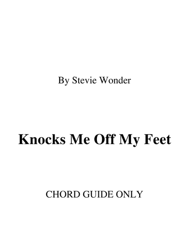 Knocks Me Off My Feet (arr. RWM)