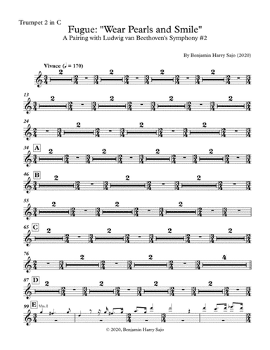 Fugue: "Wear Pearls and Smile" (A Pairing with Beethoven's Symphony #2) - Trumpet in C 2