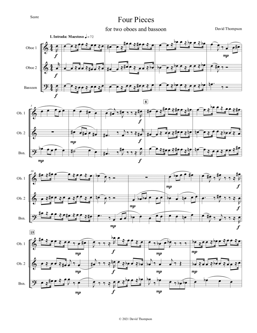 Four Pieces for 2 Oboes and Bassoon