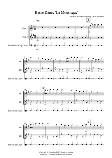 Basse Dance by Susato for Flute Duet (arr. David Burndrett)