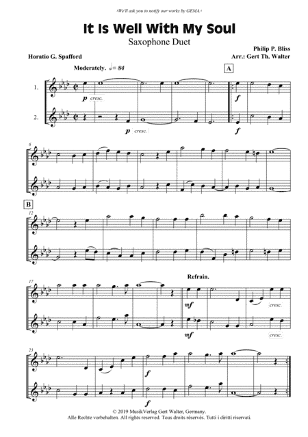 It Is Well With My Soul (arr. Gert Th. Walter)