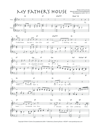My Father's House ~ Piano Vocal Score in E-flat