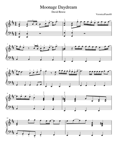 Moonage Daydream (arr. VeronicaPiano88)