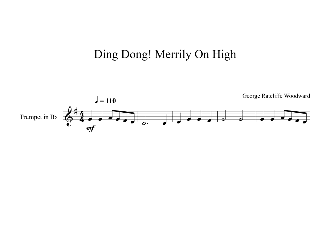 Ding Dong! Merrily On High! - George Ratcliffe Woodward (Trumpet) (arr. Digital Book Music)