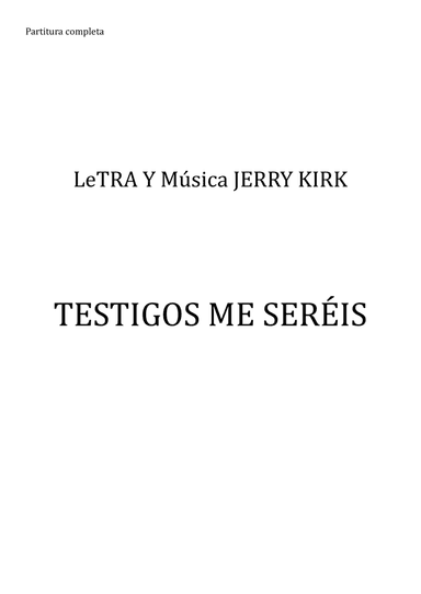 Teestigos me sereis Satb