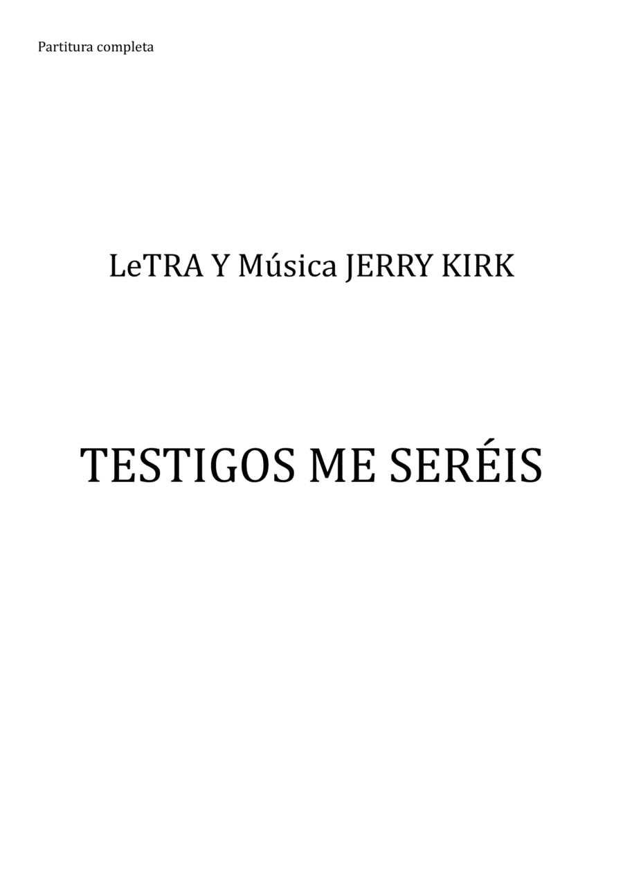 Teestigos me sereis Satb