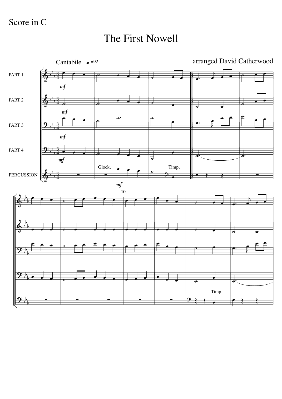 The First Nowell  - arranged for Flexible ensemble (including small brass band) by David Catherwood (arr. David Catherwood)