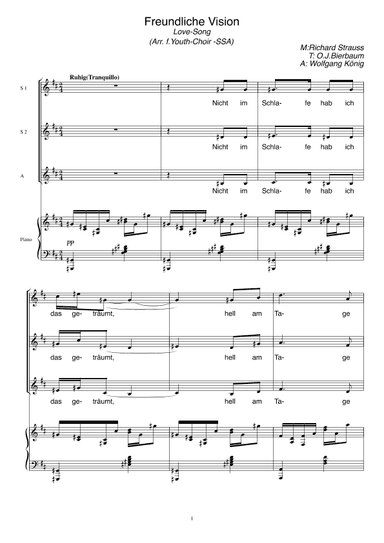 Freundliche Vision (arr. Wolfgang König)