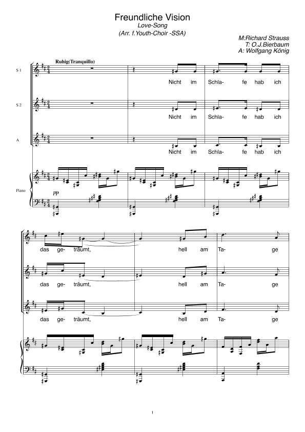 Freundliche Vision (arr. Wolfgang König)