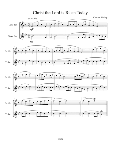 Christ the Lord is Risen Today (alto and tenor sax duet) (arr. B. C. Dockery)