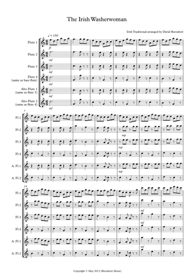 The Irish Washerwoman for Flute Quartet (arr. David Burndrett)