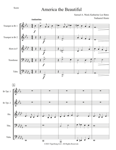 America the Beautiful (for Brass Quintet) (arr. Nathaniel Hontz)