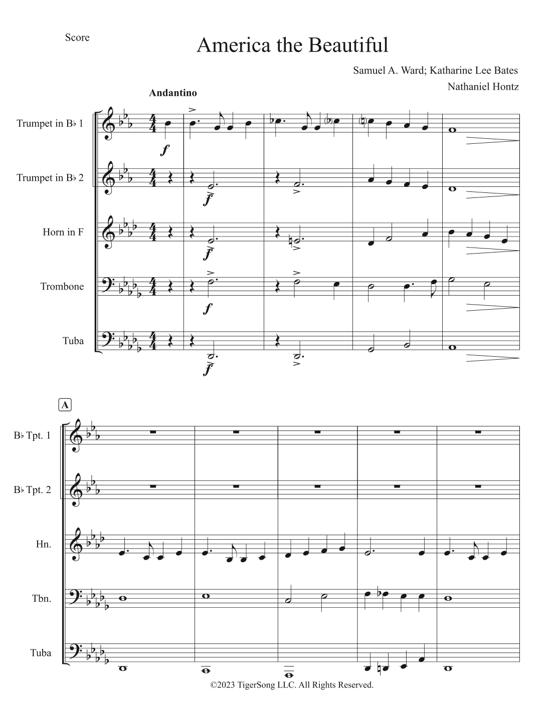America the Beautiful (for Brass Quintet) (arr. Nathaniel Hontz)