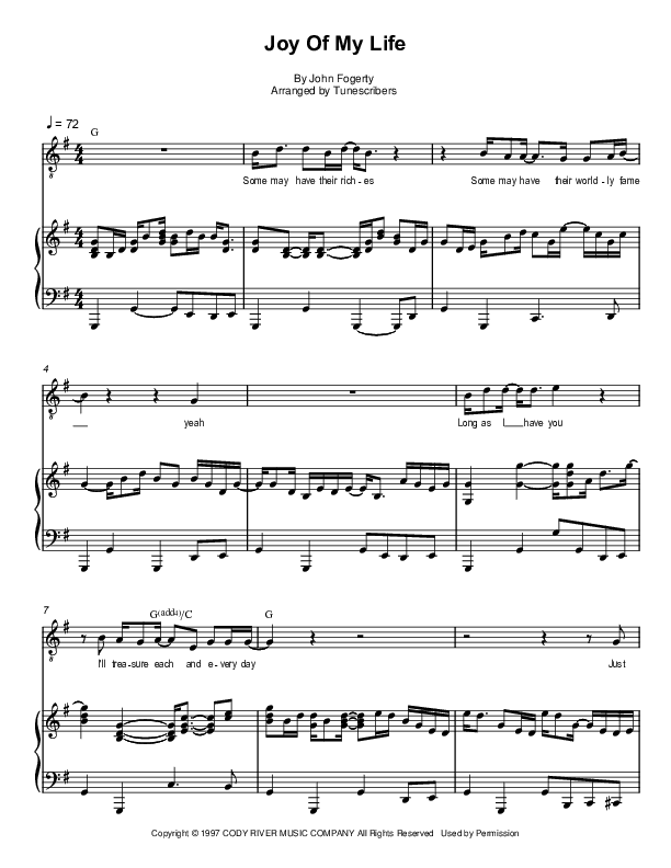 Joy Of My Life (arr. Tunescribers)