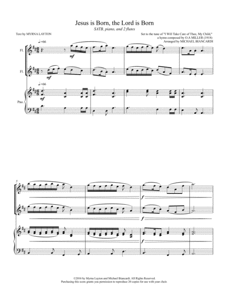 Jesus is Born, the Lord is Born (arr. Michael Biancardi, Myrna Layton)